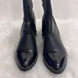 Black Patent Leather Ankle Boots